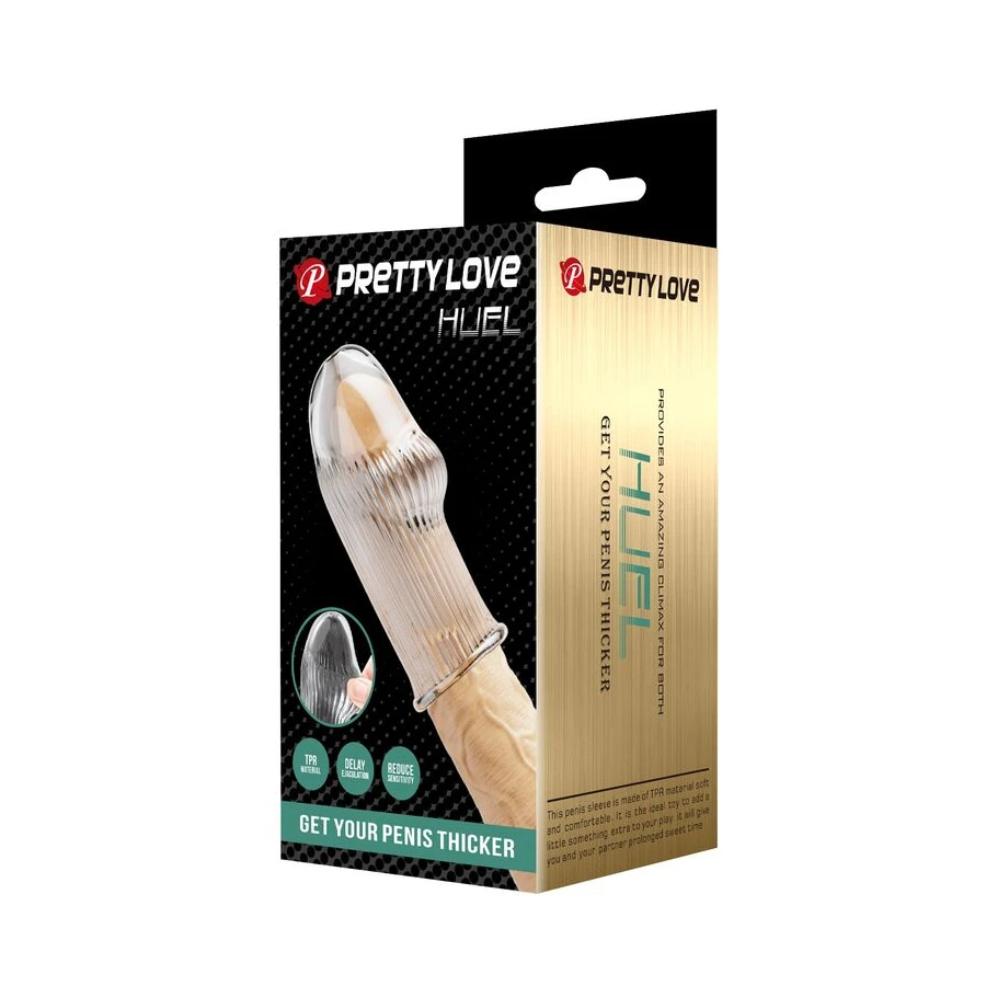 PRETTY LOVE - HUEL PENIS SLEEVE GET YOUR PENIS THICKER TRANSPARENT